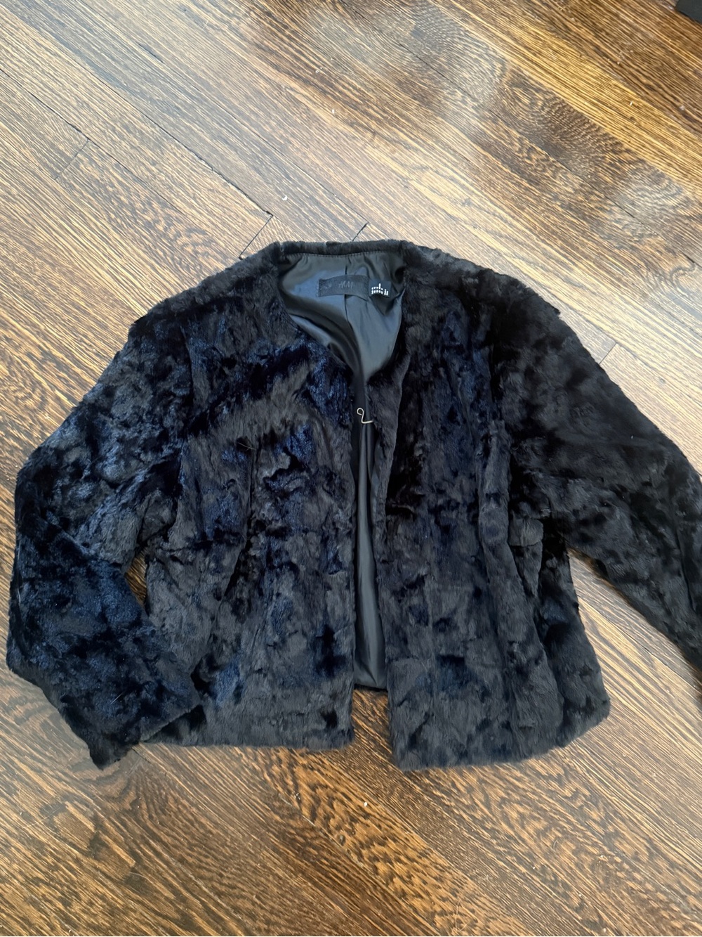 H&M Black Faux Fur Teddy Jacket for Women